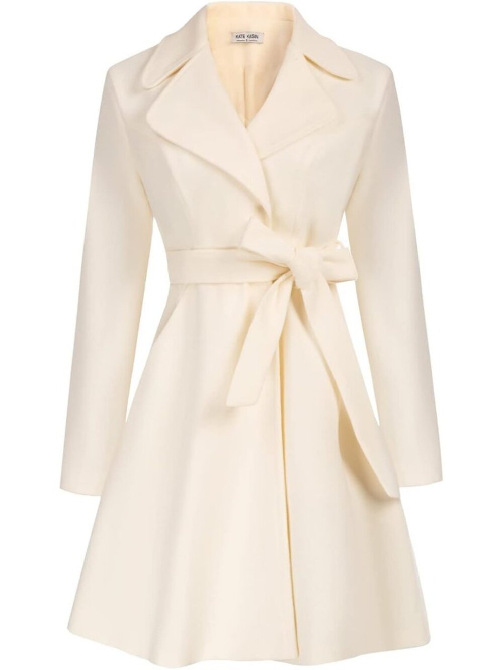 Chic A-Line Peacoat Dress Coat with Belted Notch Lapel - Fall Winter Overcoat